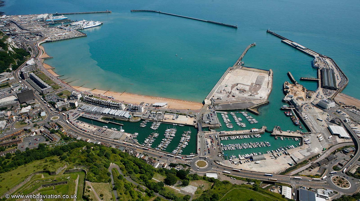 Dover port harbour alamy aerial stock heights panoramic western seen